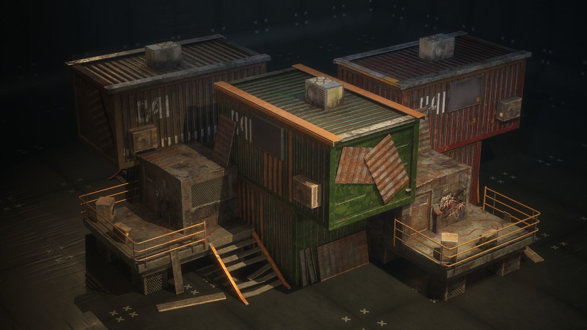 Container Shack Free low-poly 3D model_1