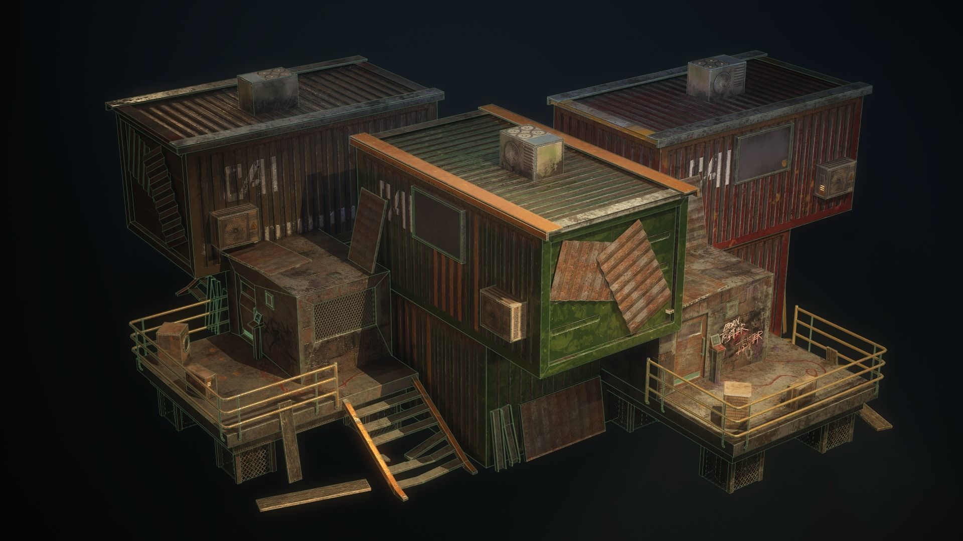 Container Shack Free low-poly 3D model_2