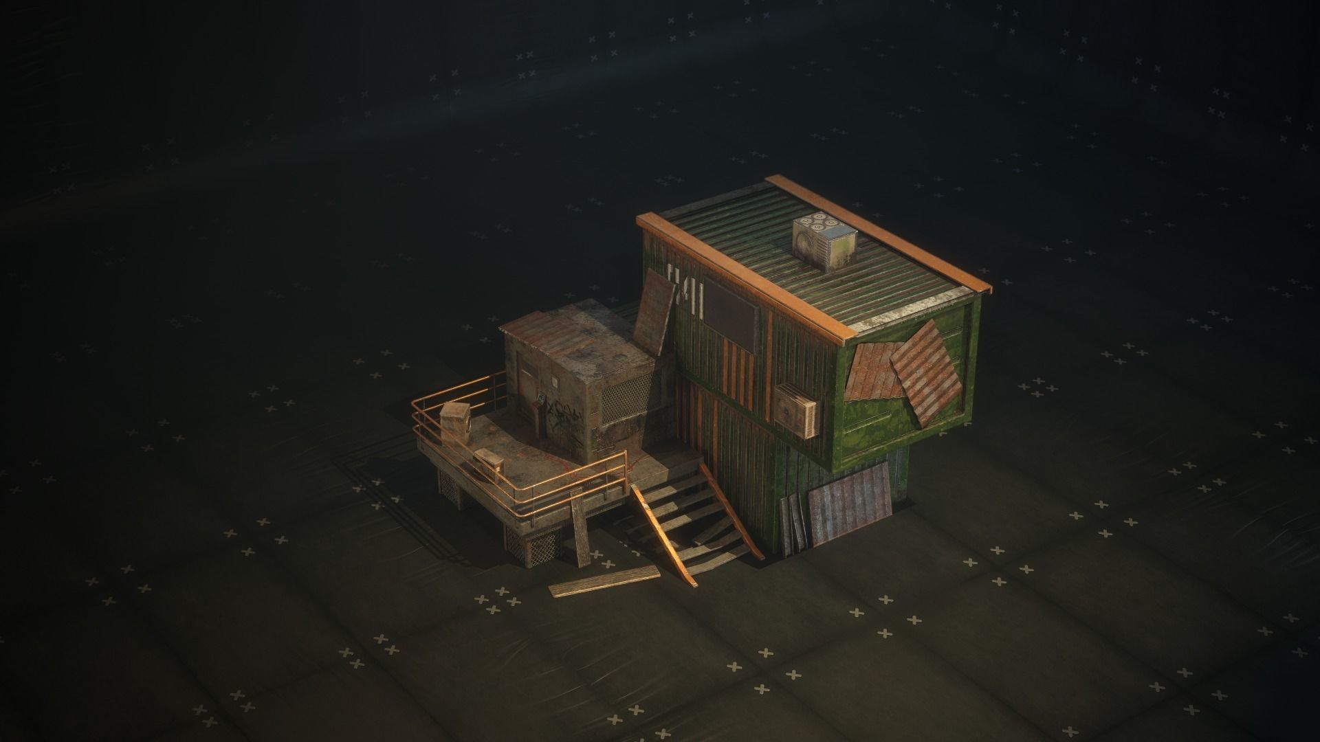 Container Shack Free low-poly 3D model_7