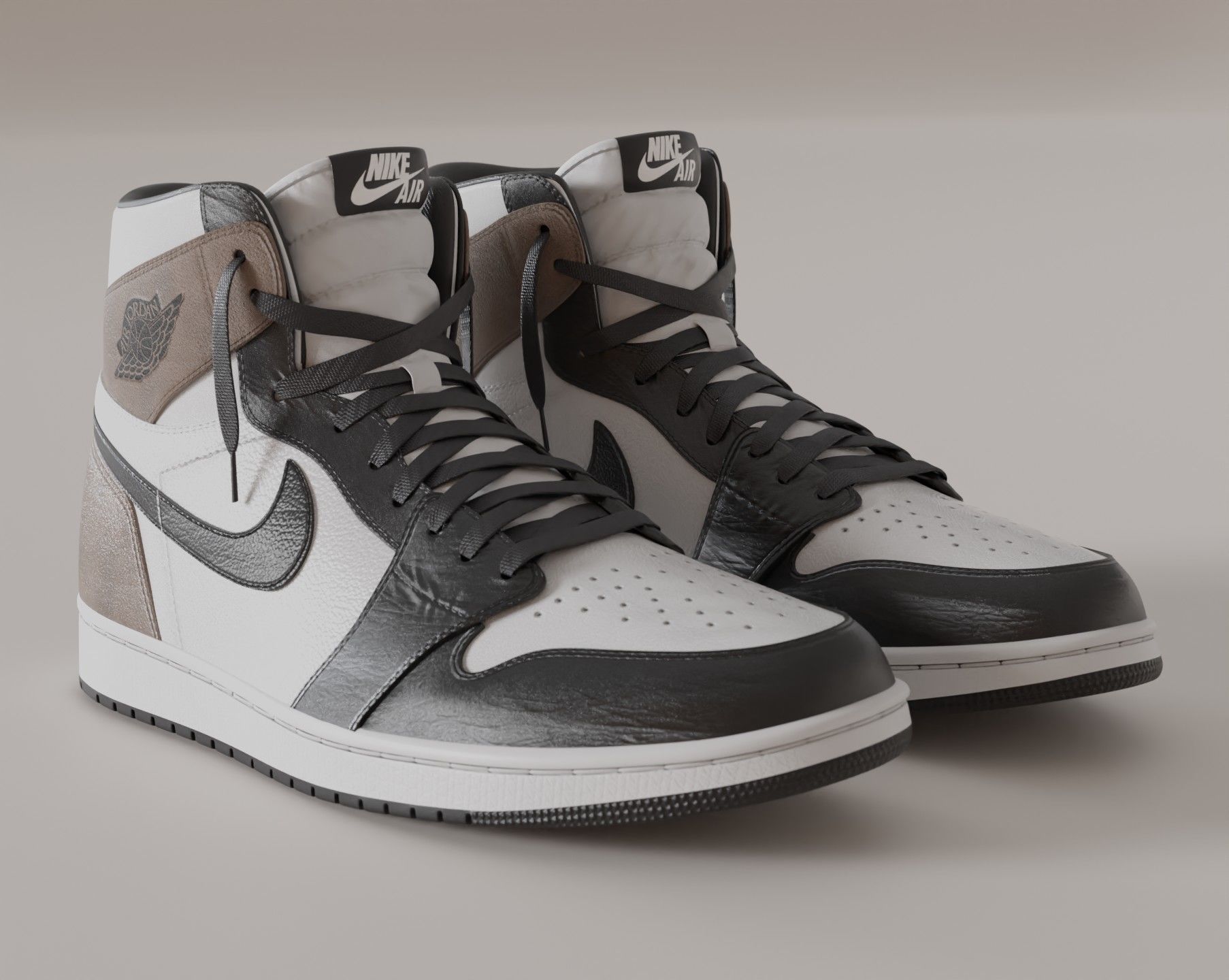 Jordan 1 High OG Mocha  Low-poly 3D model_1
