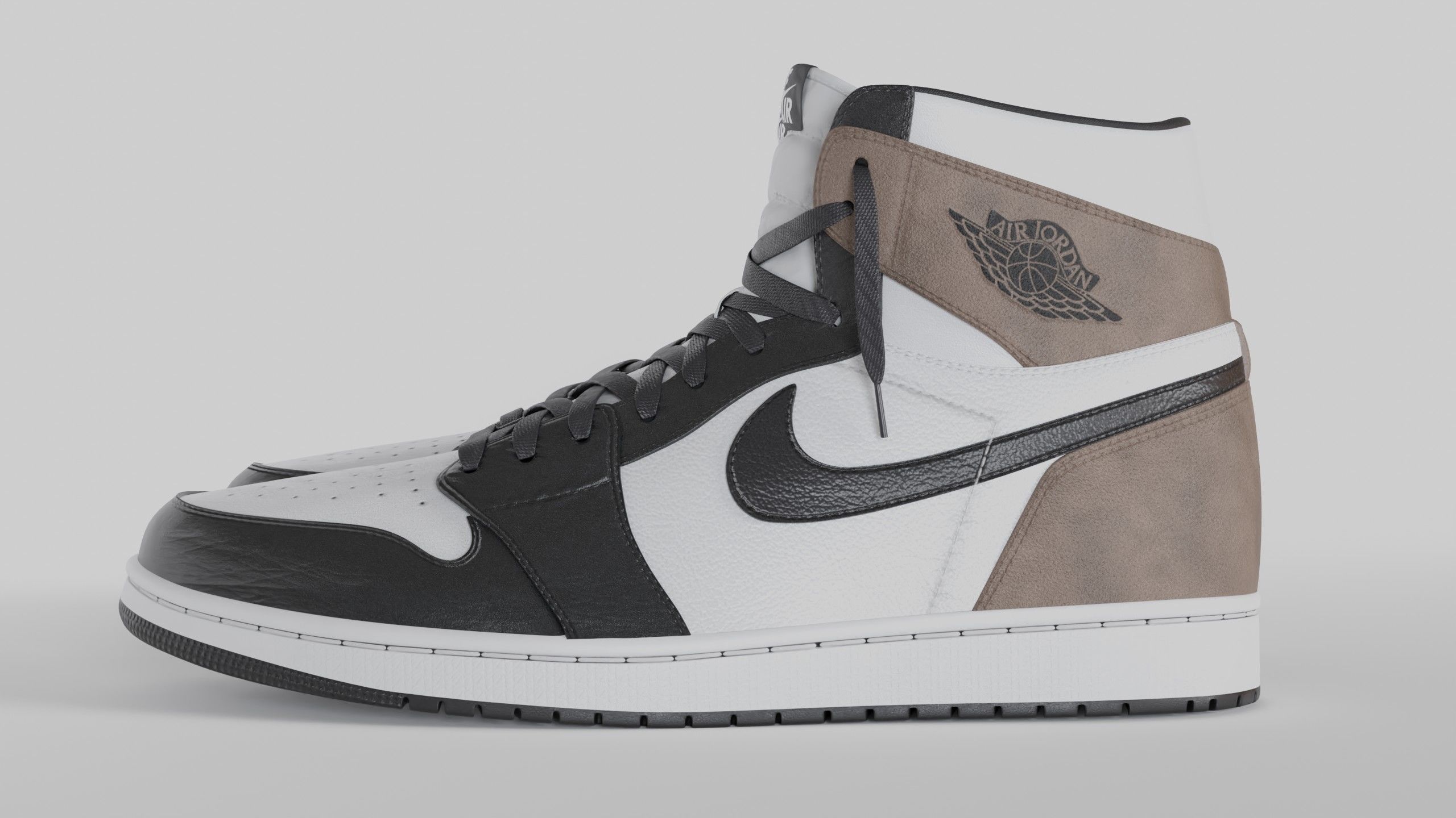 Jordan 1 High OG Mocha  Low-poly 3D model_4