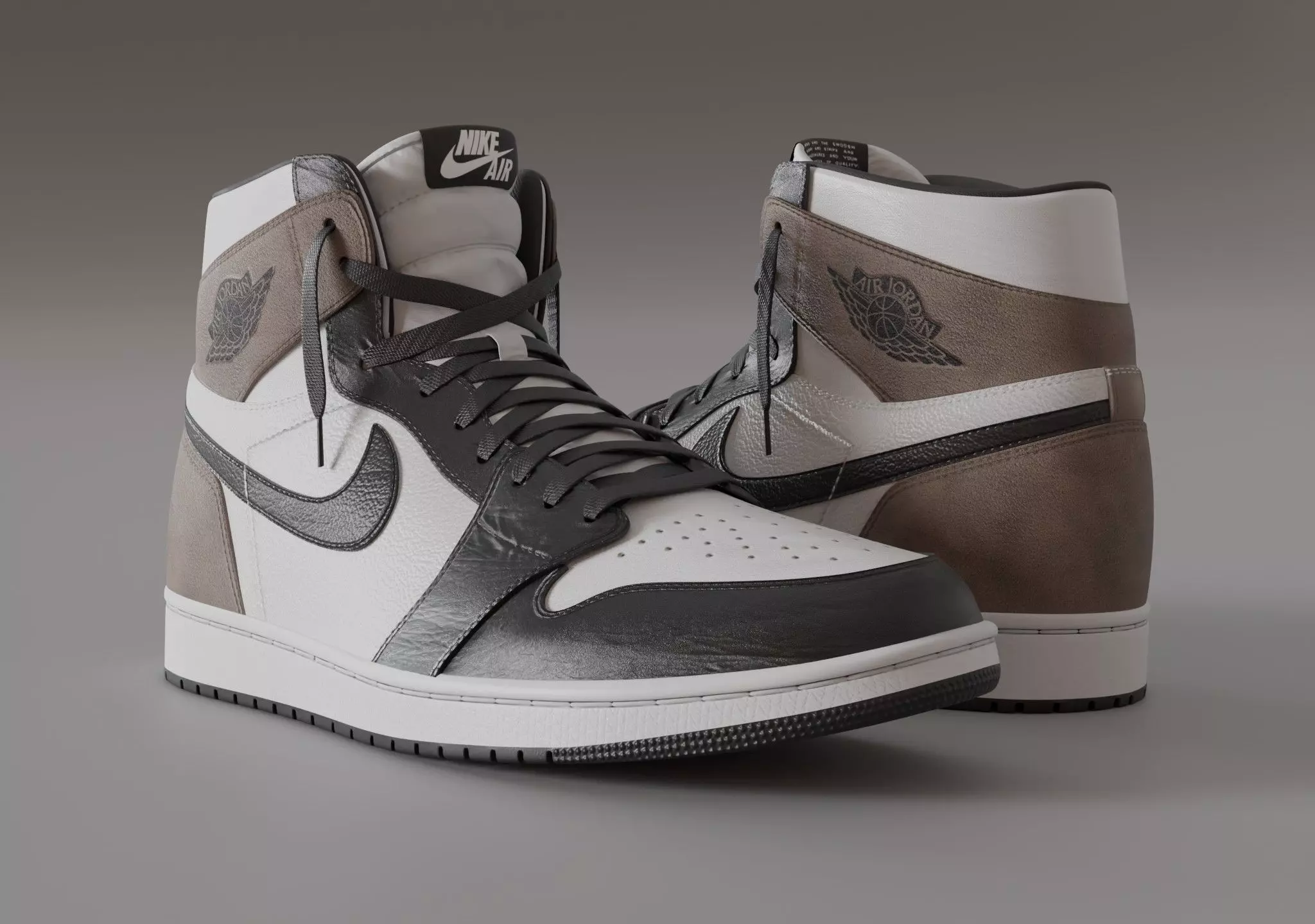 Jordan 1 High OG Mocha  Low-poly 3D model_0