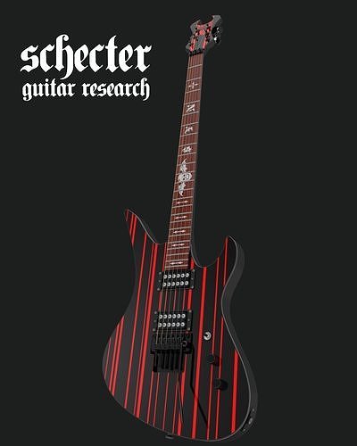 Electric Guitar Schecter Synyster Custom 3D model