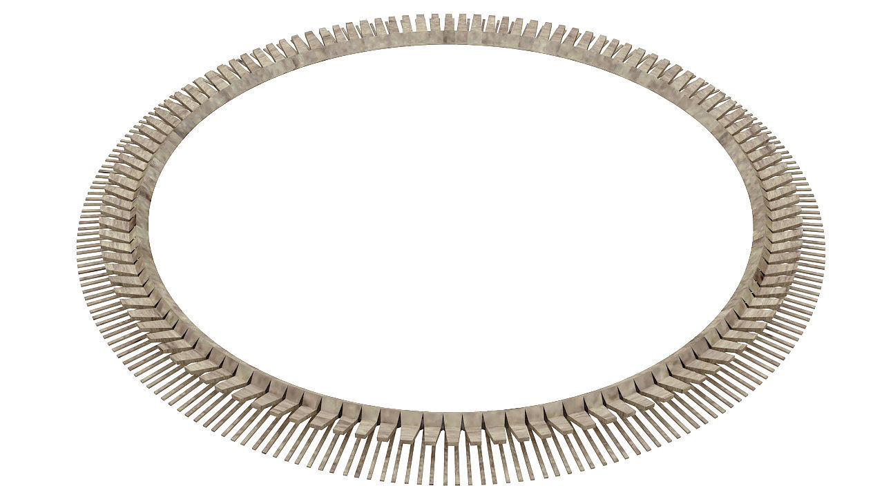 Round sticks mirror 3D model_4