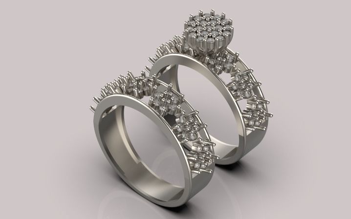 engagement Solitaire ring gold silver 3D print model_3