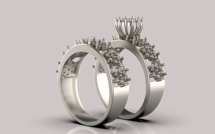 engagement Solitaire ring gold silver 3D print model_2