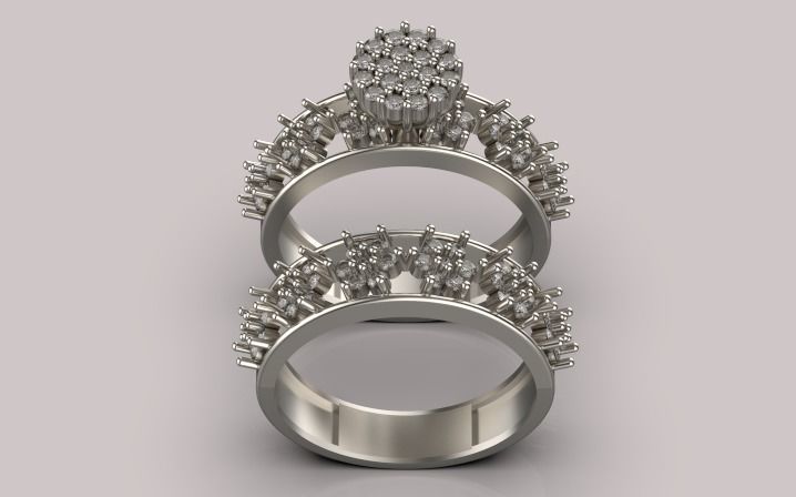 engagement Solitaire ring gold silver 3D print model_1