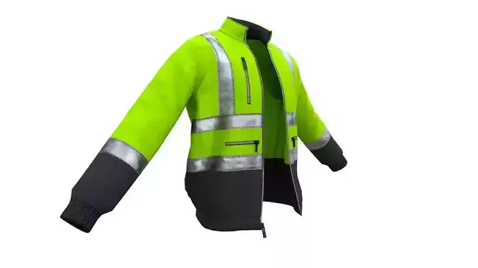 Safety Bomber Jacket Low-poly 3D model