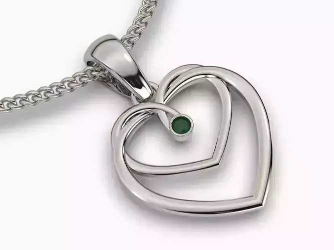 Hearts pendant  gold  jewelry  printable 3D model