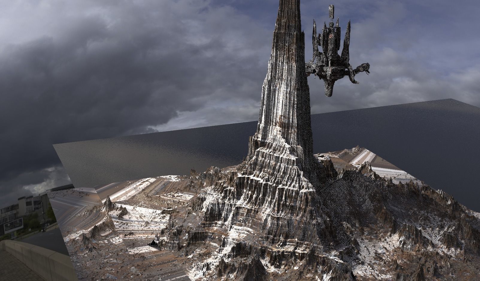 Ice Mountain with Robot Droid 3D model_1