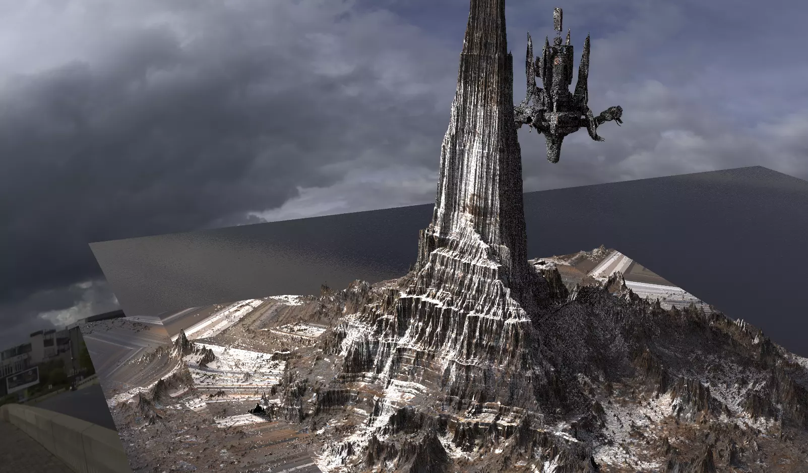 Ice Mountain with Robot Droid 3D model_0