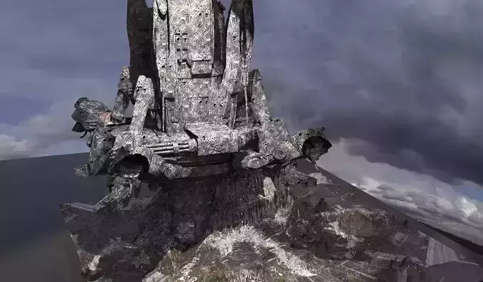 Ice Mountain with Robot Droid 4