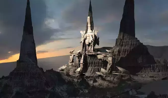 Mars Gods Mountain Ruins scene