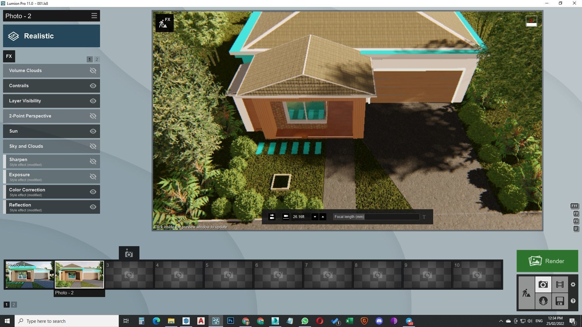 Single Story traditional house model 3D model_23