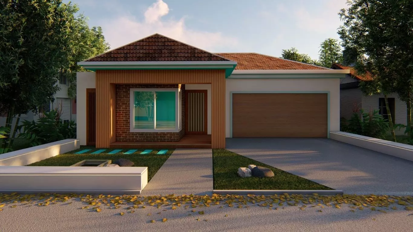 Single Story traditional house model 3D model_0