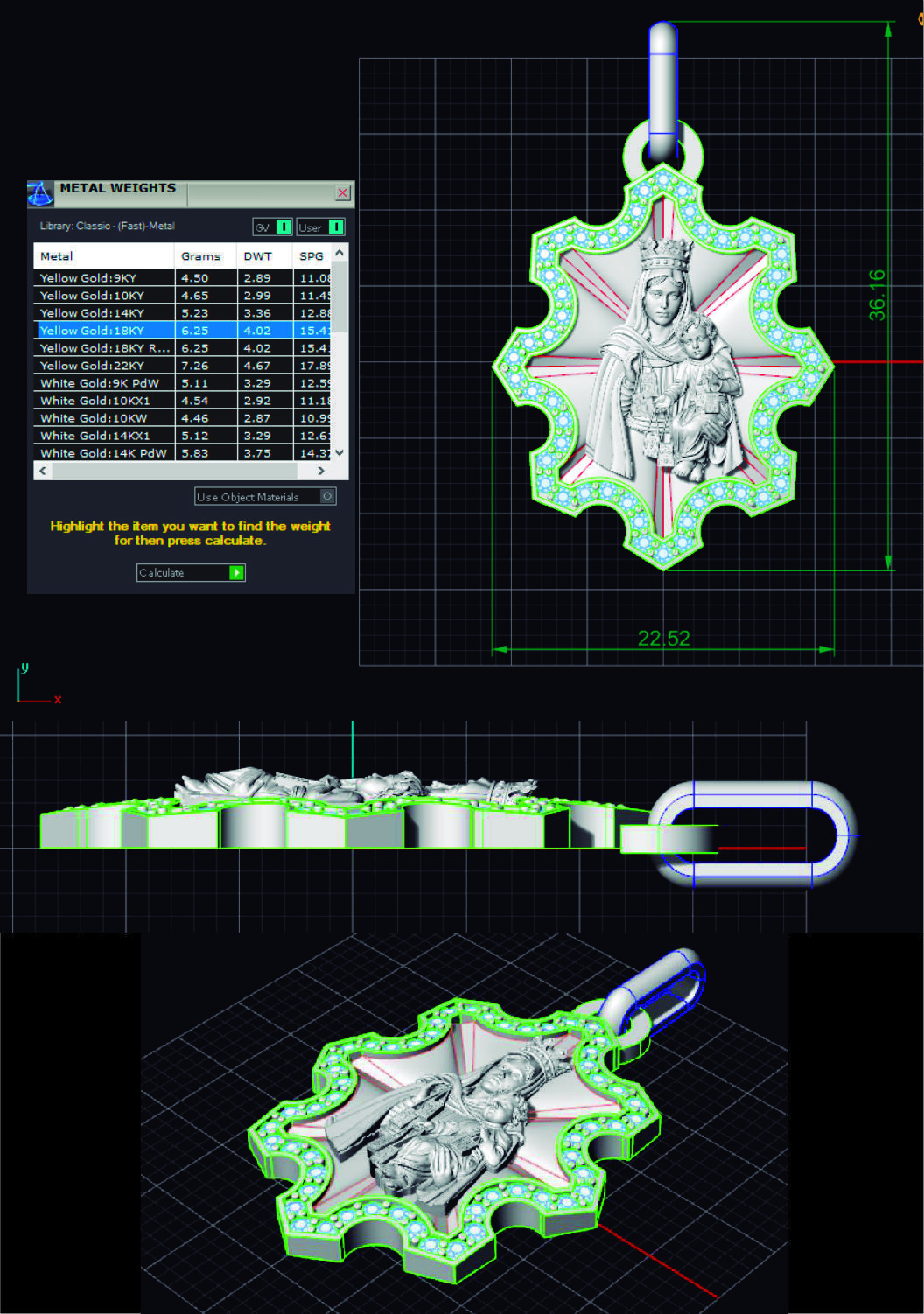 virgin of carmen- virgen del carmen 3D model_5