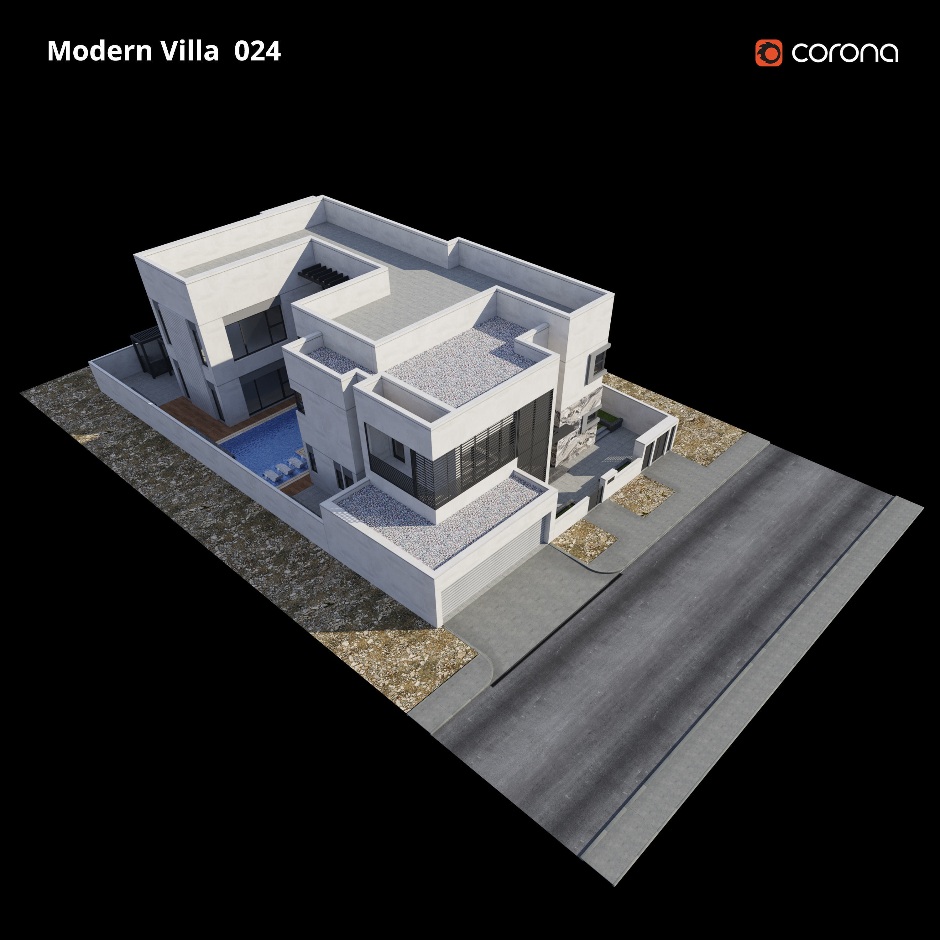 Modern Villa Design 024 3D model_3