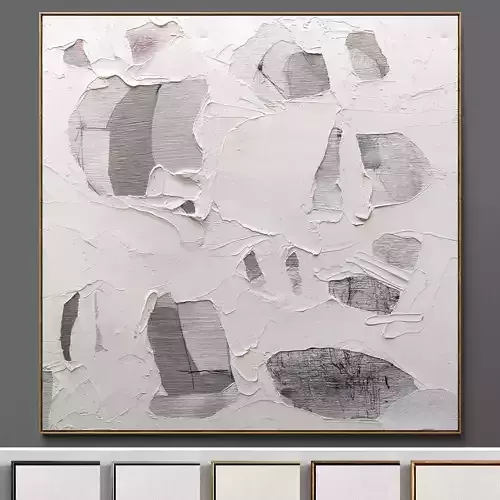 Plaster two square photo frames 03