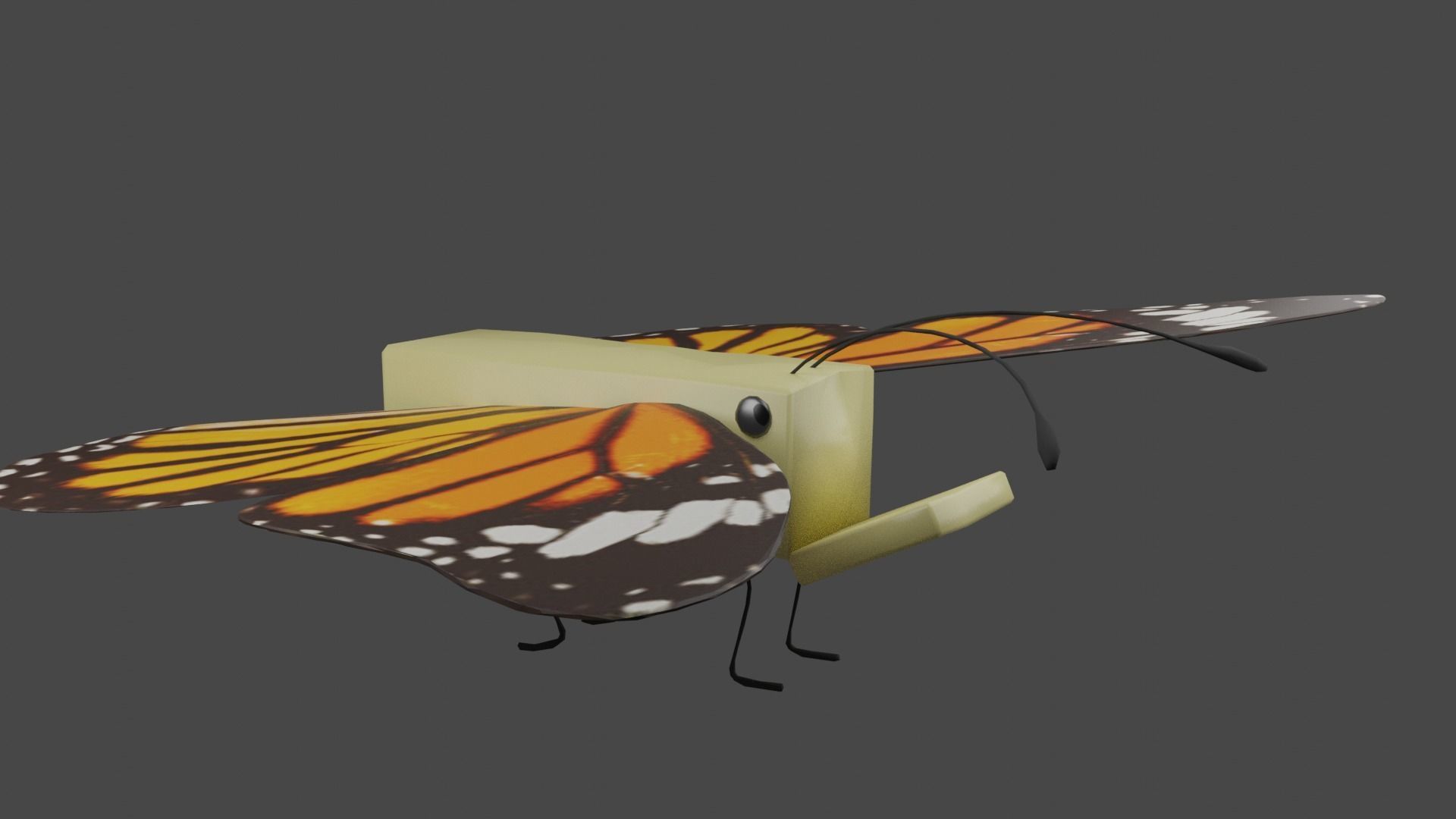 Butterfly monarch 3D model_1