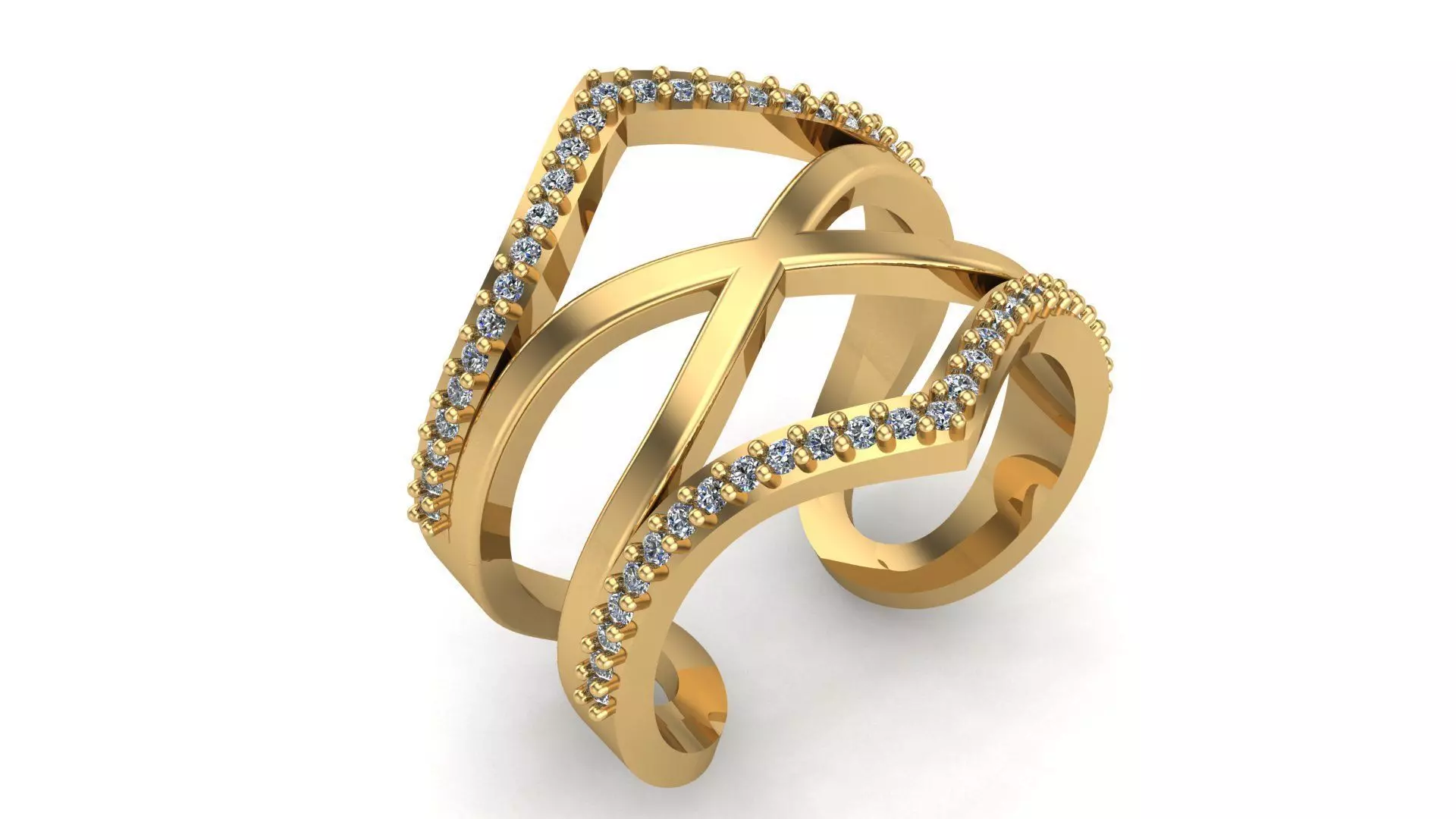 wishbone ring stl file 3D print model