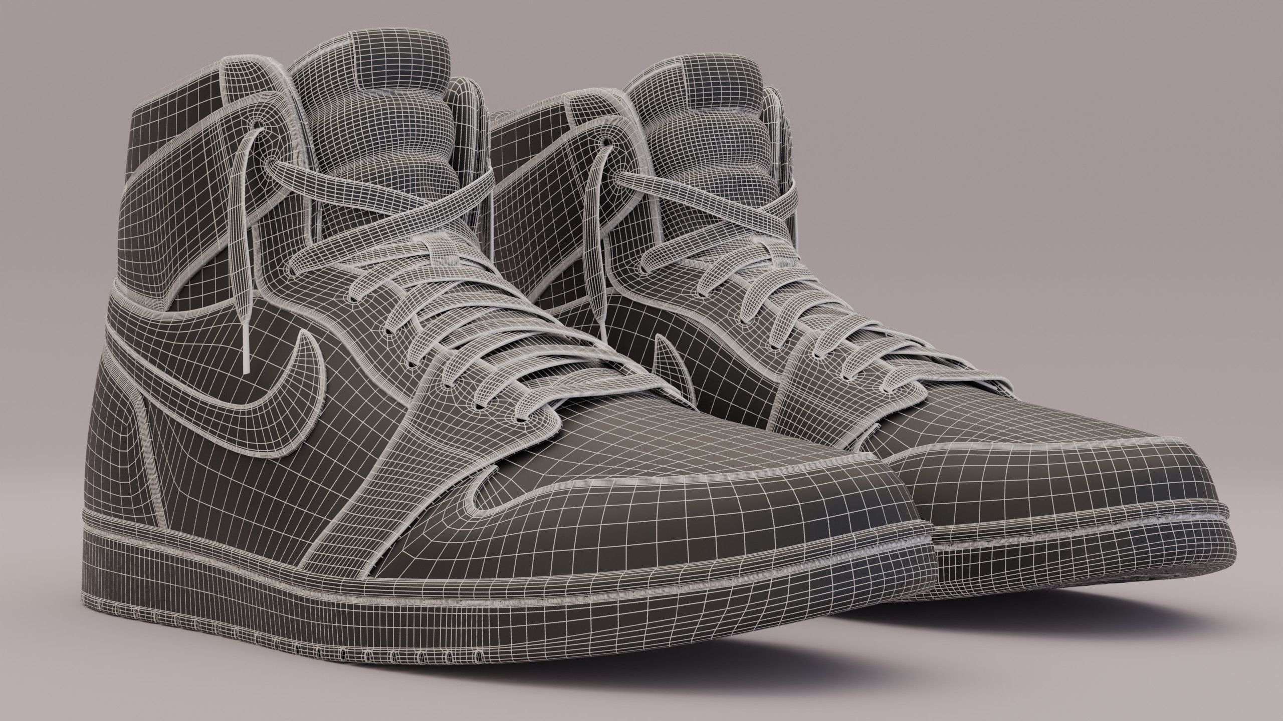 Jordan 1 High OG Patent Bred Low-poly 3D model_11