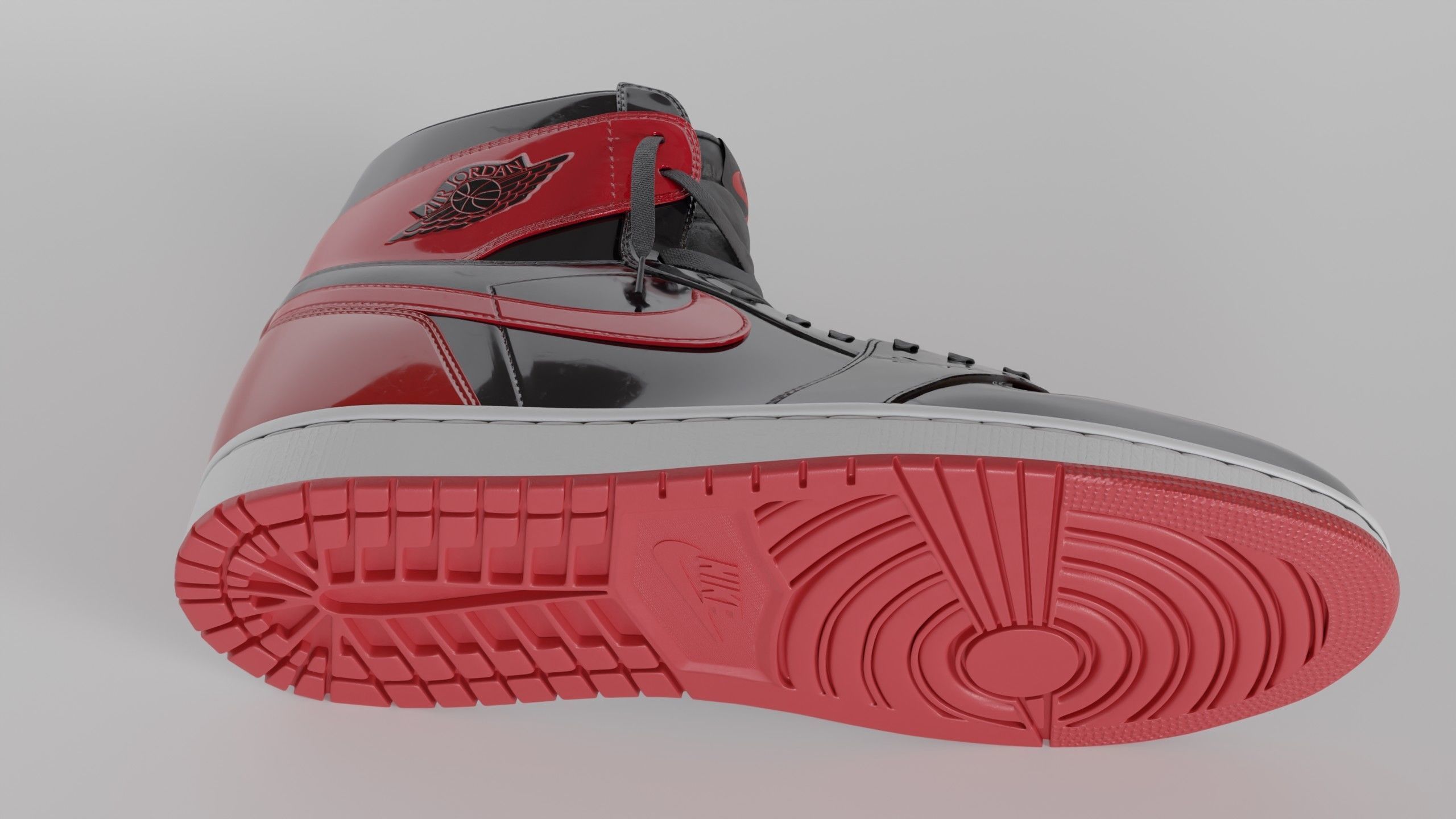 Jordan 1 High OG Patent Bred Low-poly 3D model_20