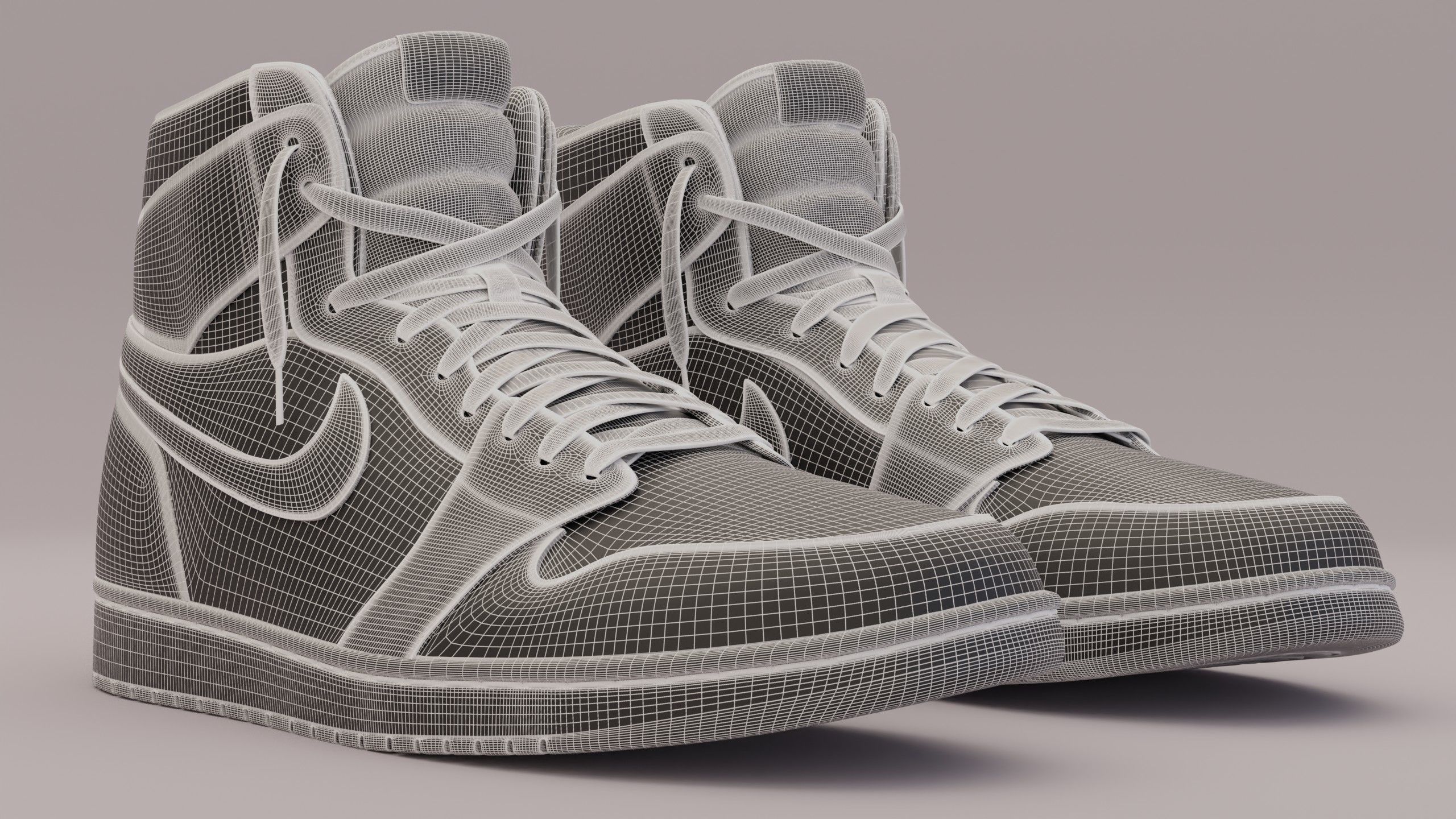 Jordan 1 High OG Patent Bred Low-poly 3D model_12