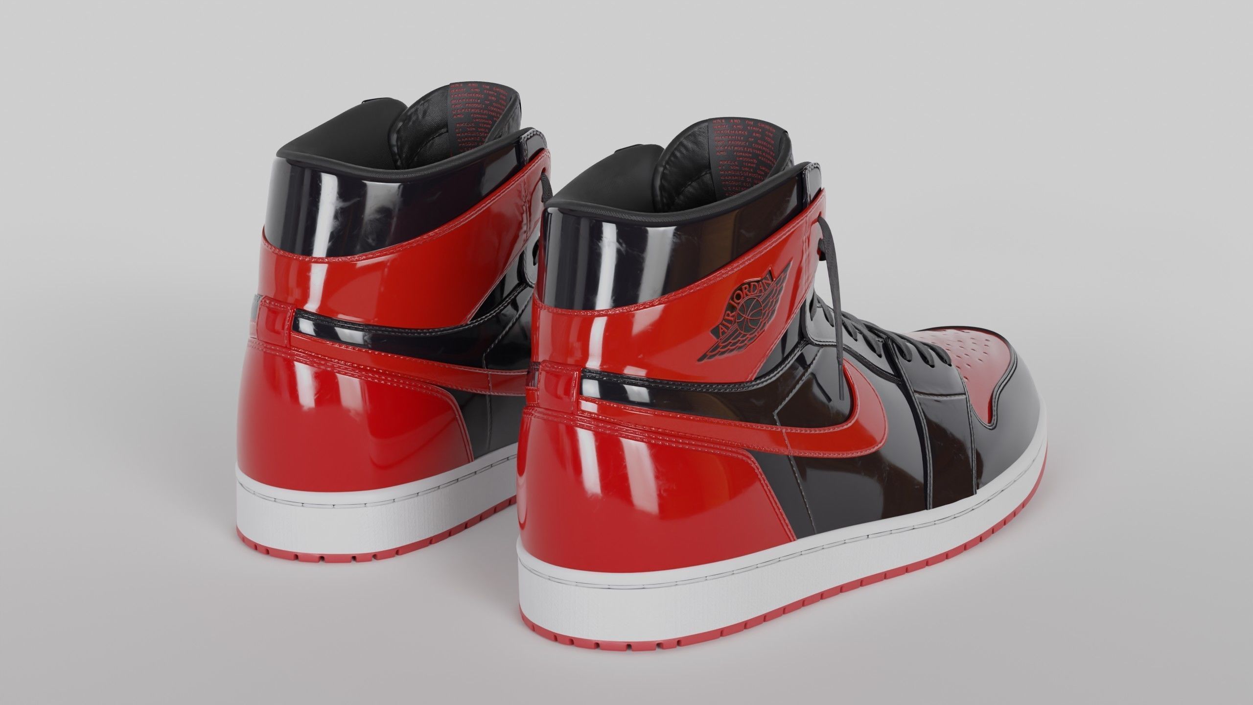 Jordan 1 High OG Patent Bred Low-poly 3D model_22