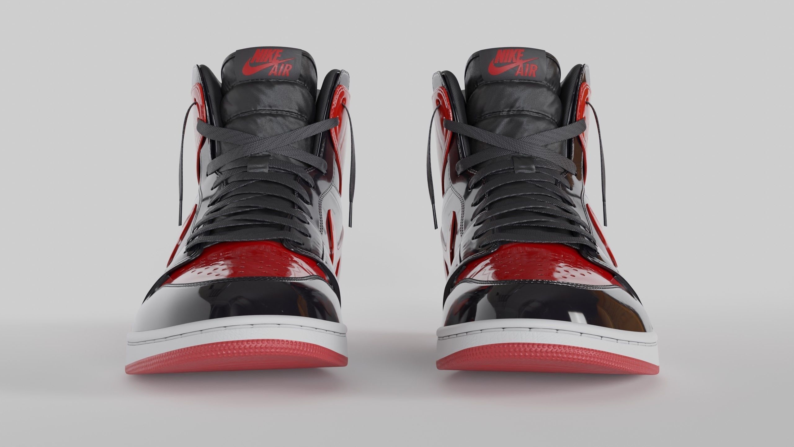 Jordan 1 High OG Patent Bred Low-poly 3D model_17