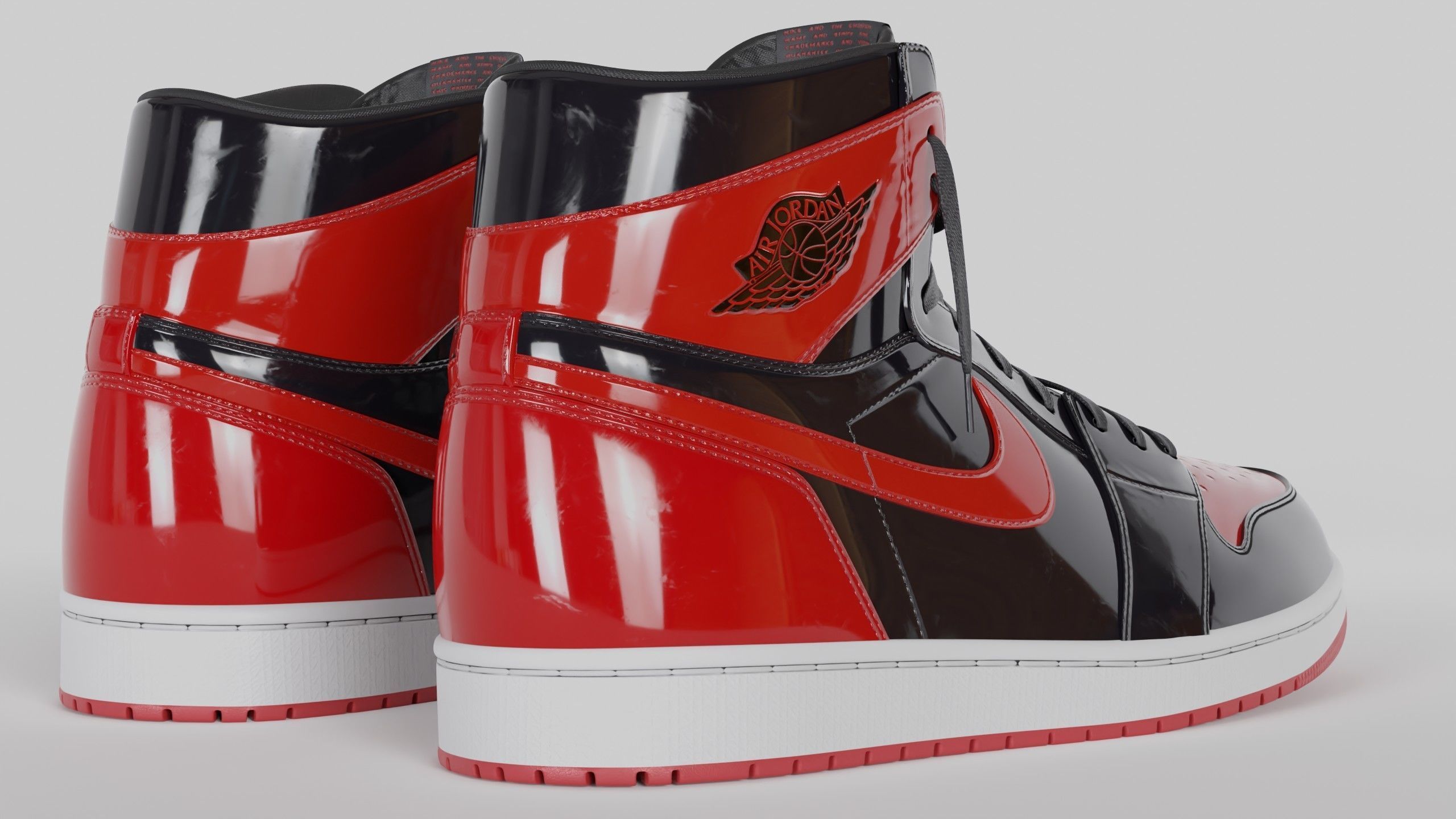 Jordan 1 High OG Patent Bred Low-poly 3D model_15