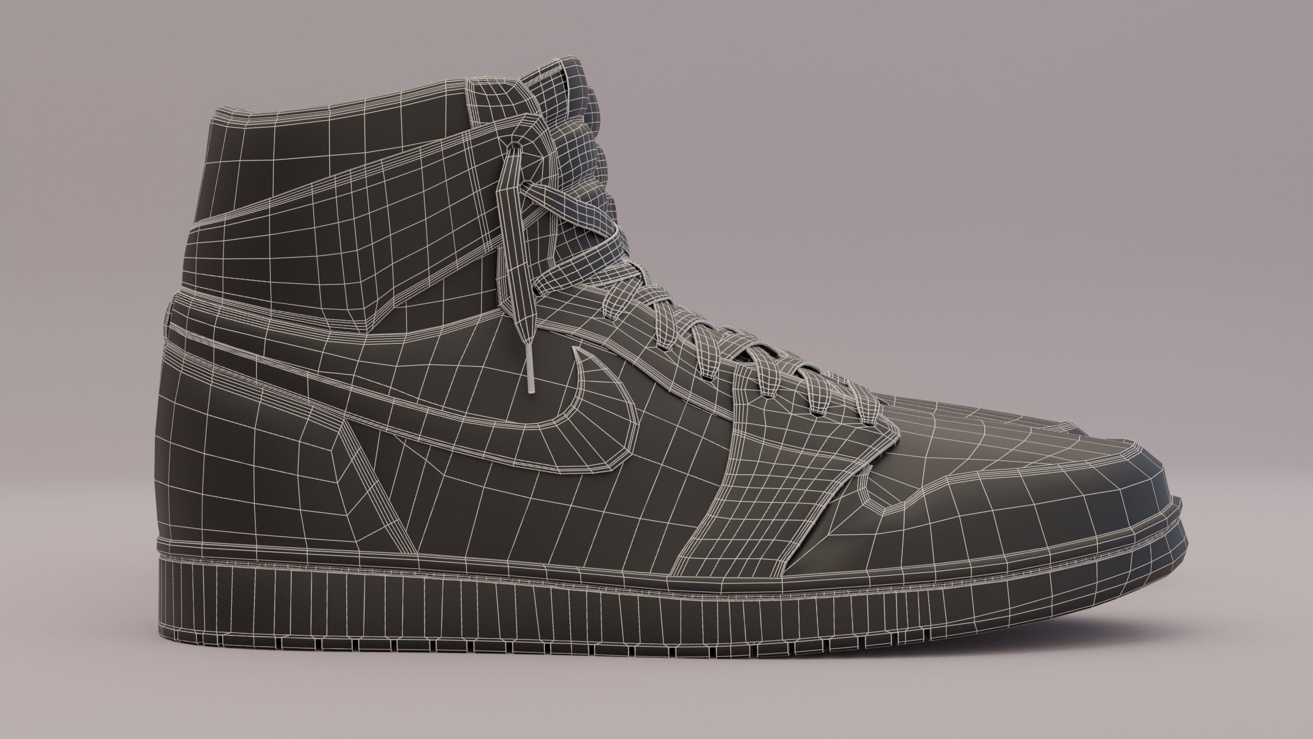 Jordan 1 High OG Patent Bred Low-poly 3D model_33