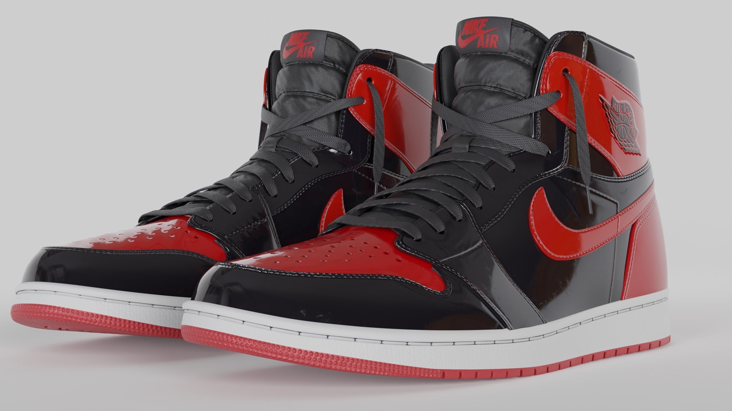 Jordan 1 High OG Patent Bred Low-poly 3D model_18