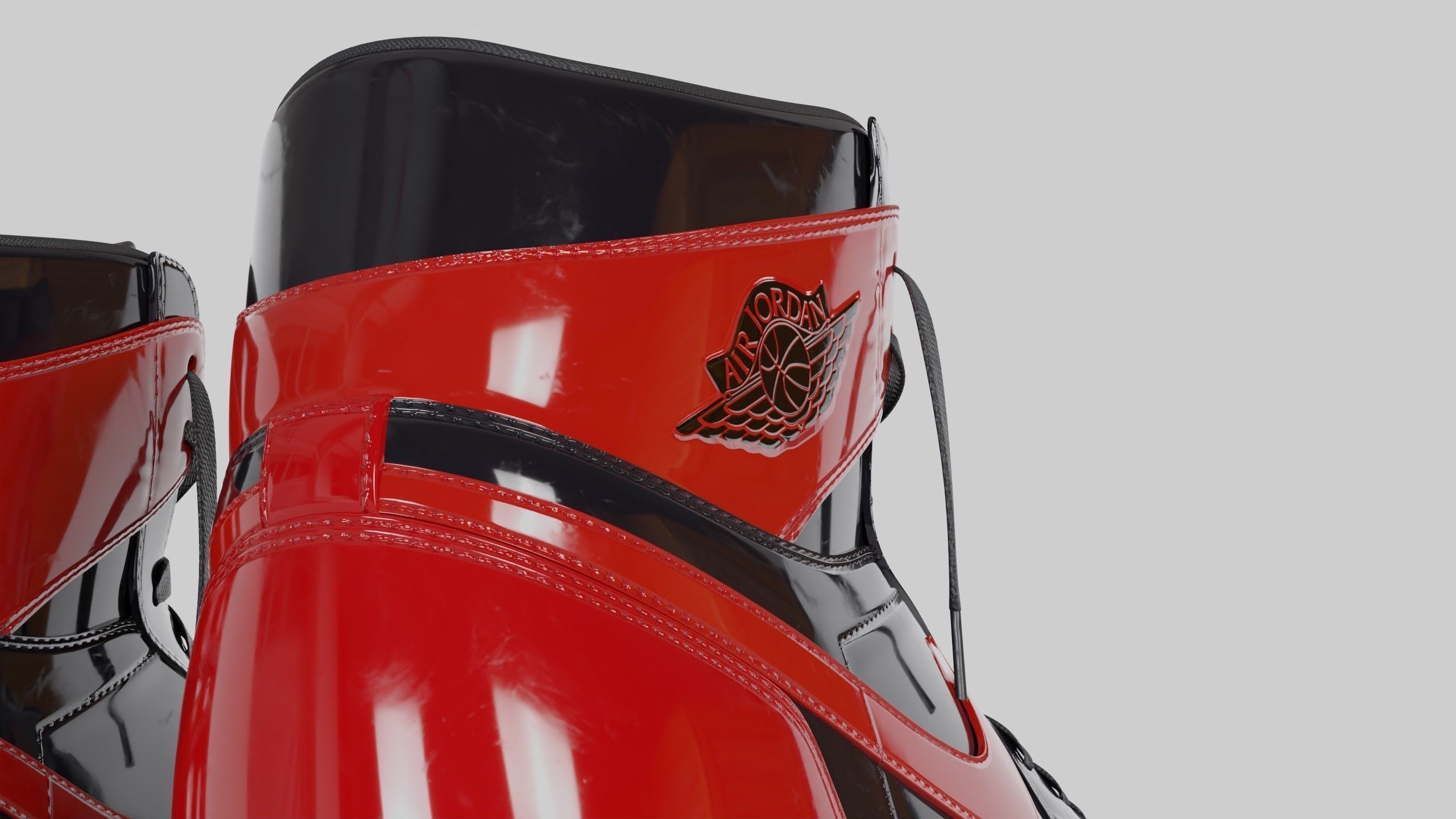 Jordan 1 High OG Patent Bred Low-poly 3D model_6