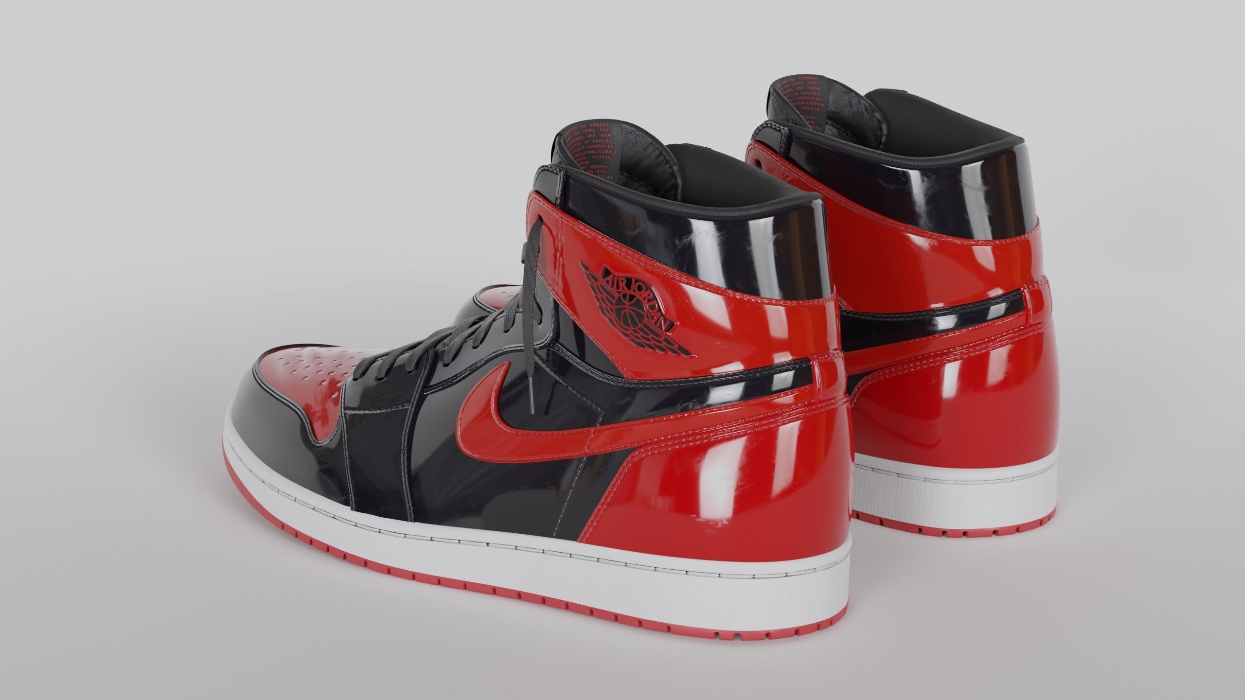 Jordan 1 High OG Patent Bred Low-poly 3D model_23
