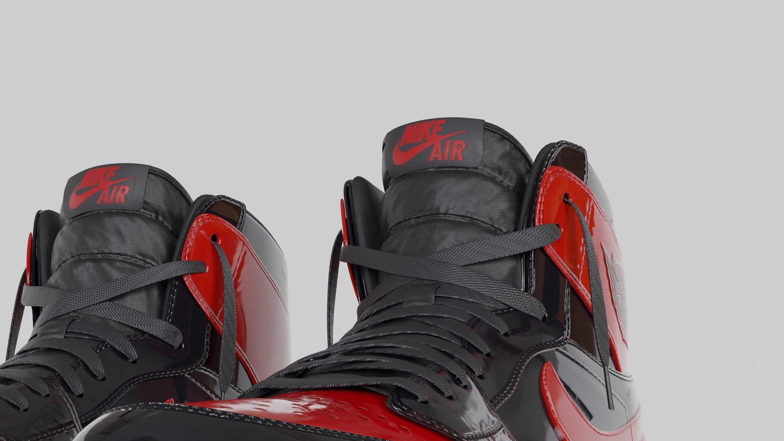 Jordan 1 High OG Patent Bred Low-poly 3D model_16