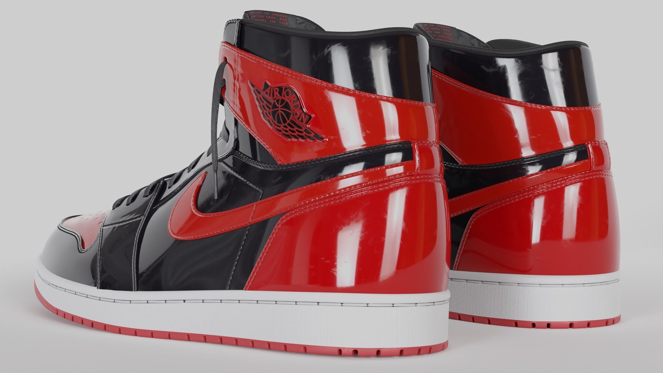 Jordan 1 High OG Patent Bred Low-poly 3D model_7