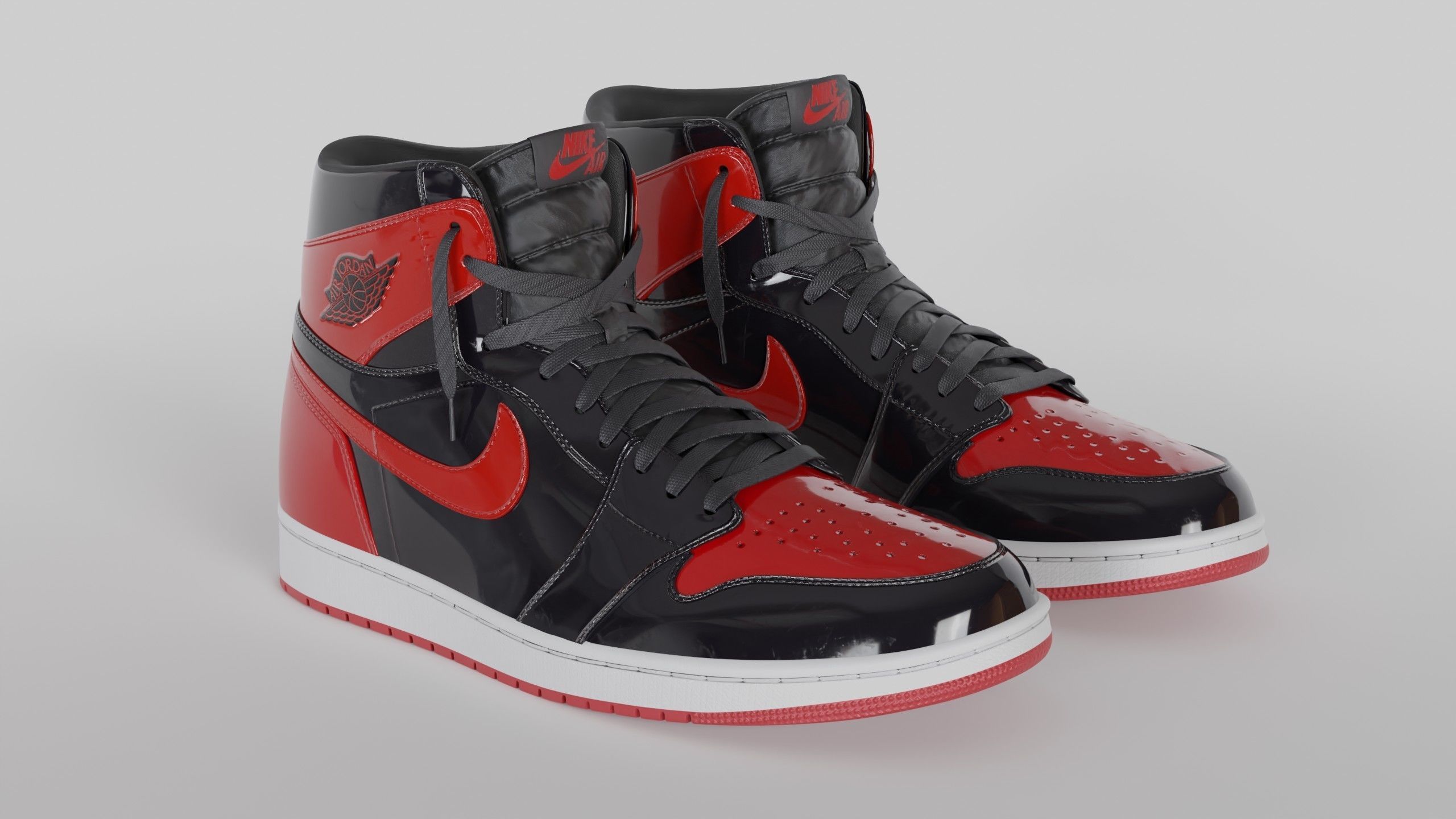 Jordan 1 High OG Patent Bred Low-poly 3D model_21