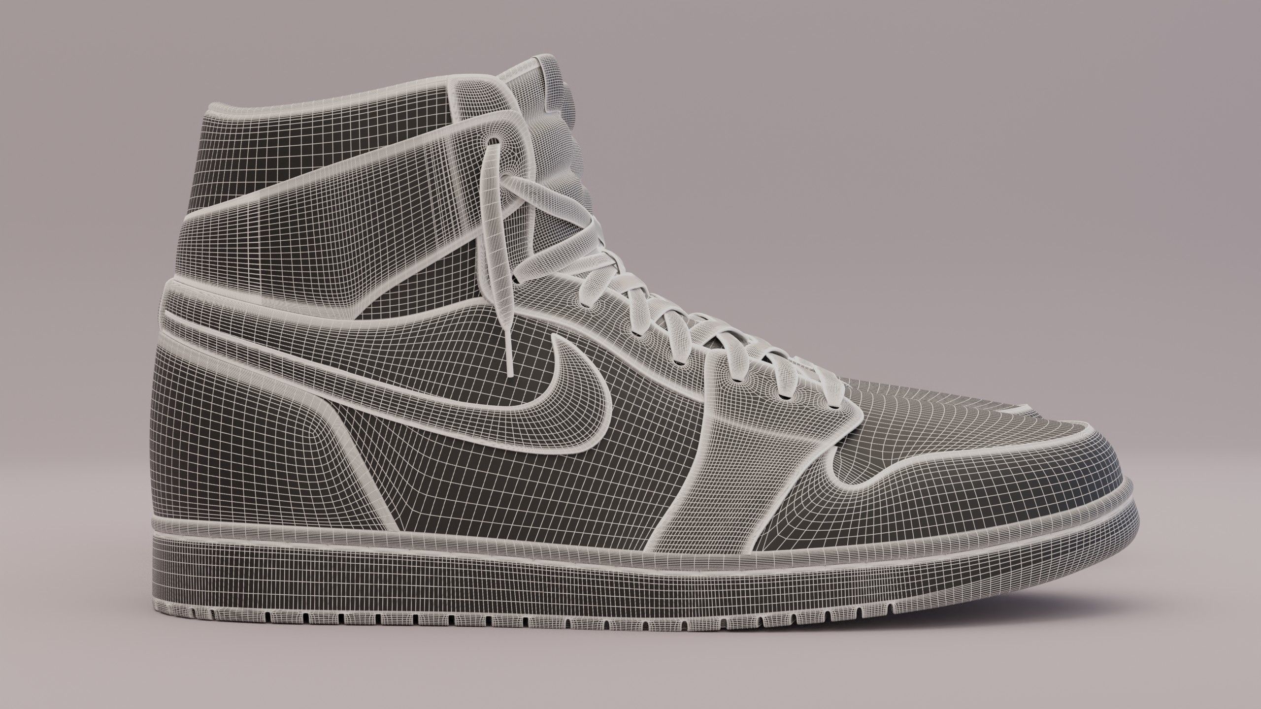 Jordan 1 High OG Patent Bred Low-poly 3D model_32