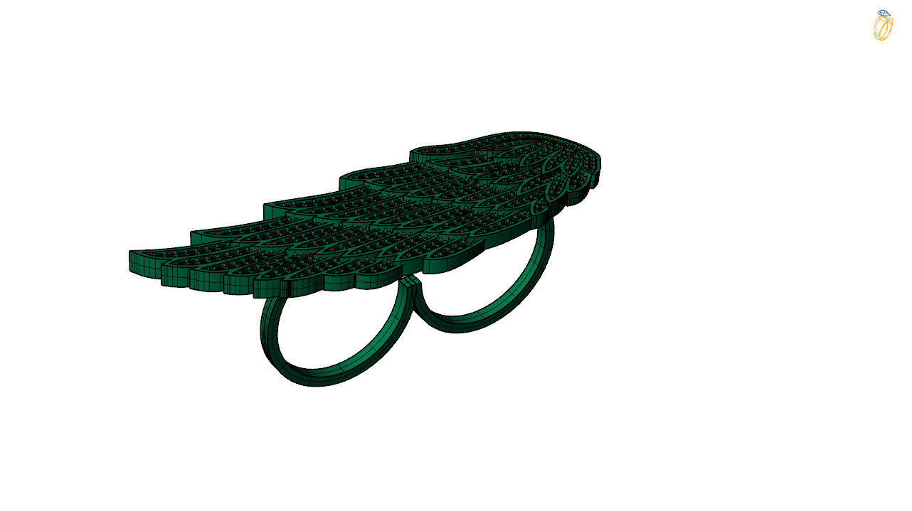 Angel wings ring stl file 3D print model_14