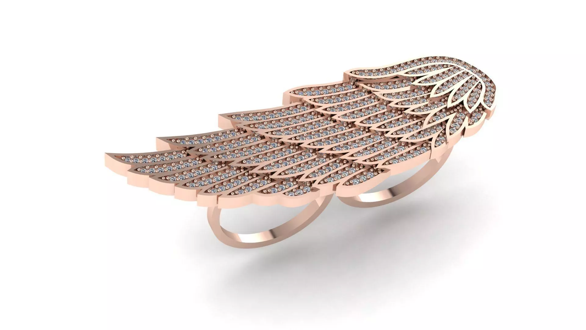 Angel wings ring stl file 3D print model_0