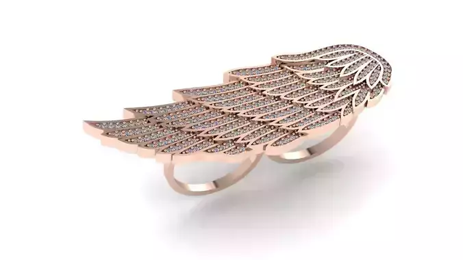 Angel wings ring stl file 3D print model