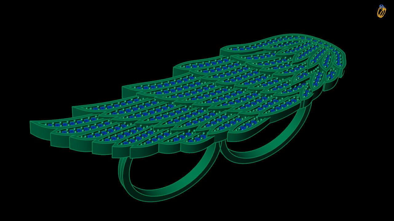 Angel wings ring stl file 3D print model_1