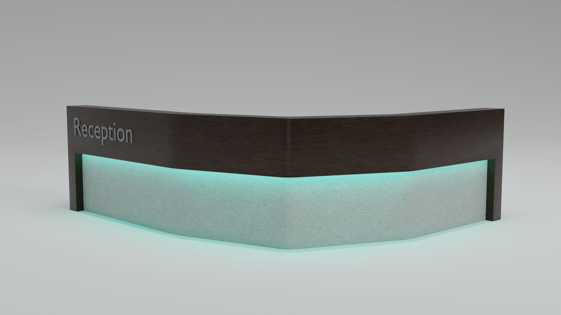 Modern Wooden Reception Desk Low-poly 3D model_1