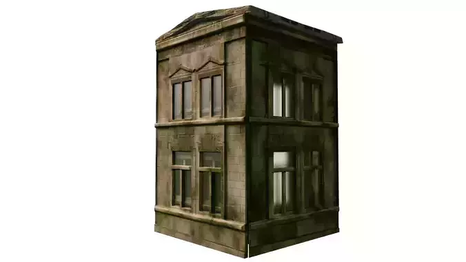 Old mossy Building  Low-poly 3D model