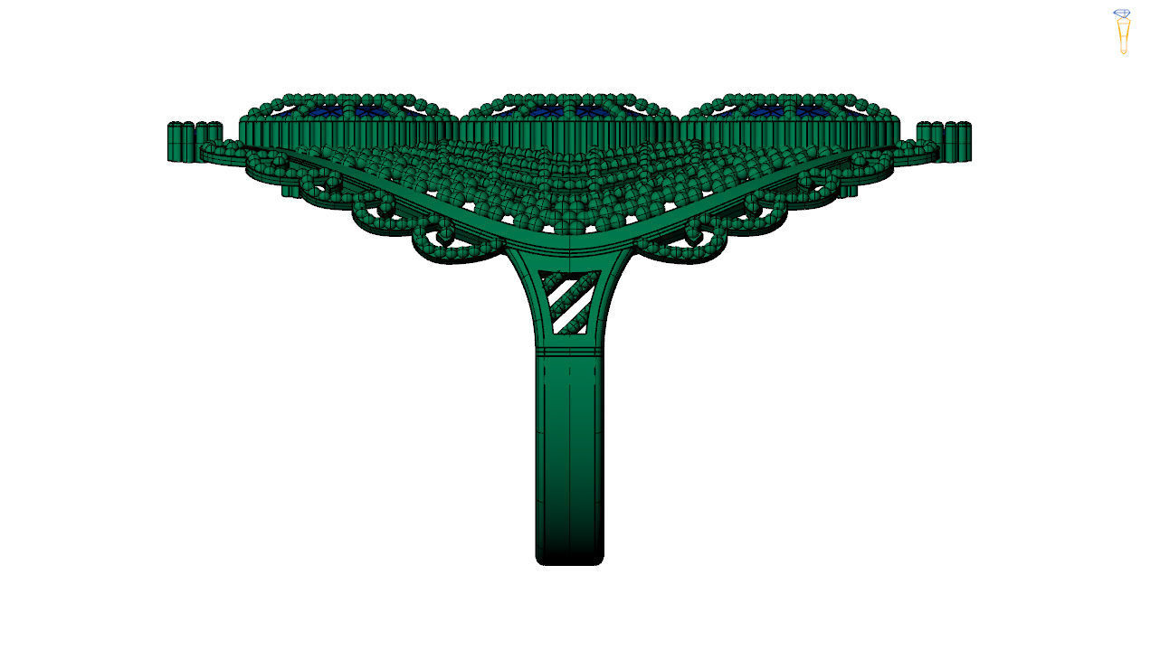 art deco emerald ring   stl file 3D print model_15