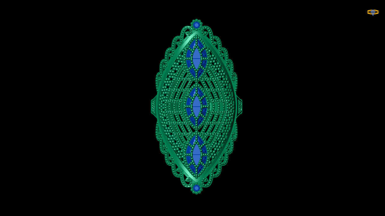 art deco emerald ring   stl file 3D print model_5