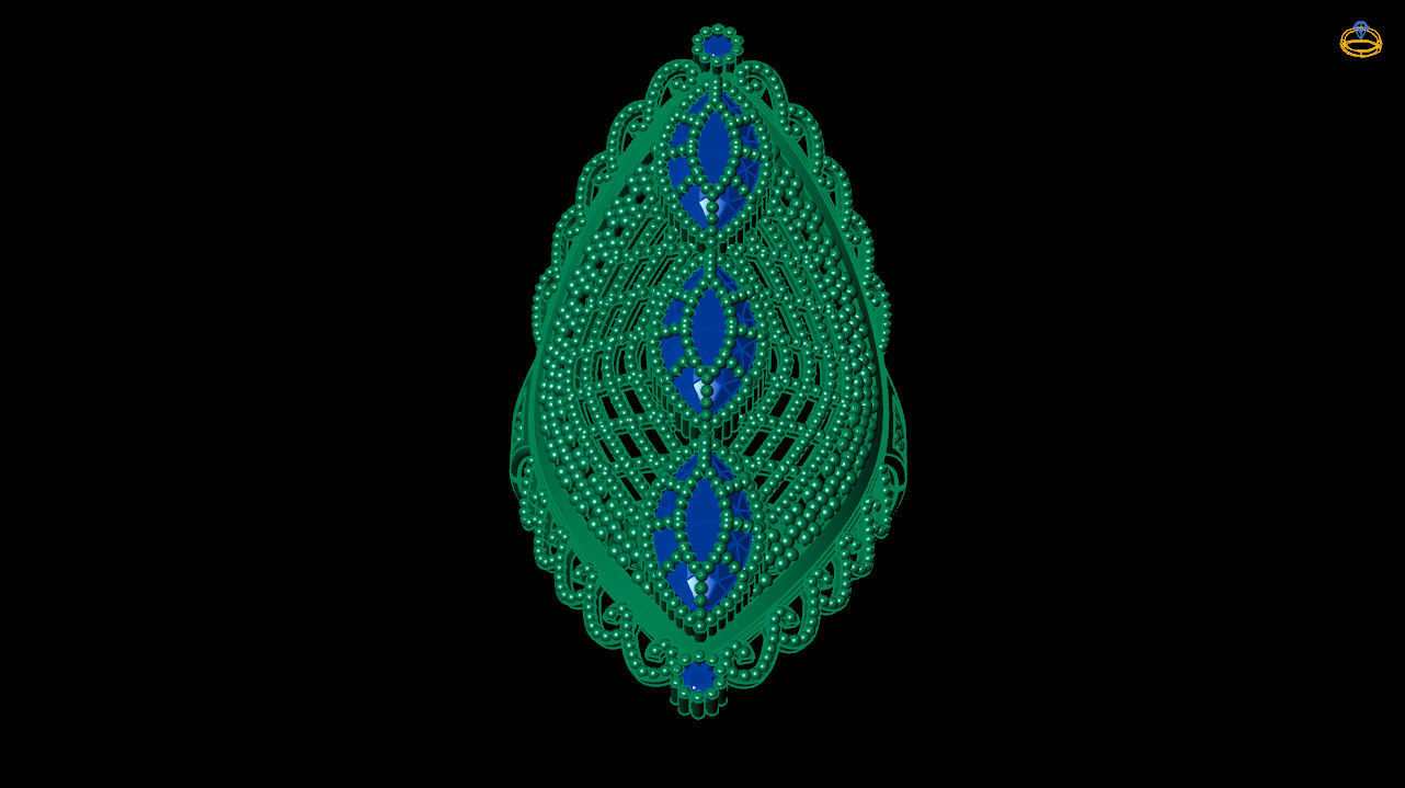 art deco emerald ring   stl file 3D print model_8
