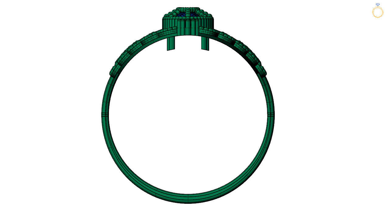 art deco emerald ring   stl file 3D print model_14