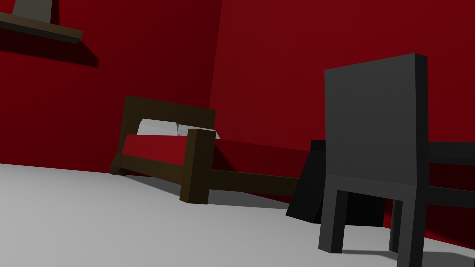 BED ROOM Low-poly 3D model_2