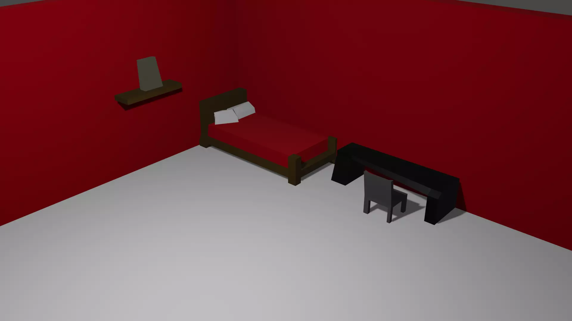 BED ROOM Low-poly 3D model_0